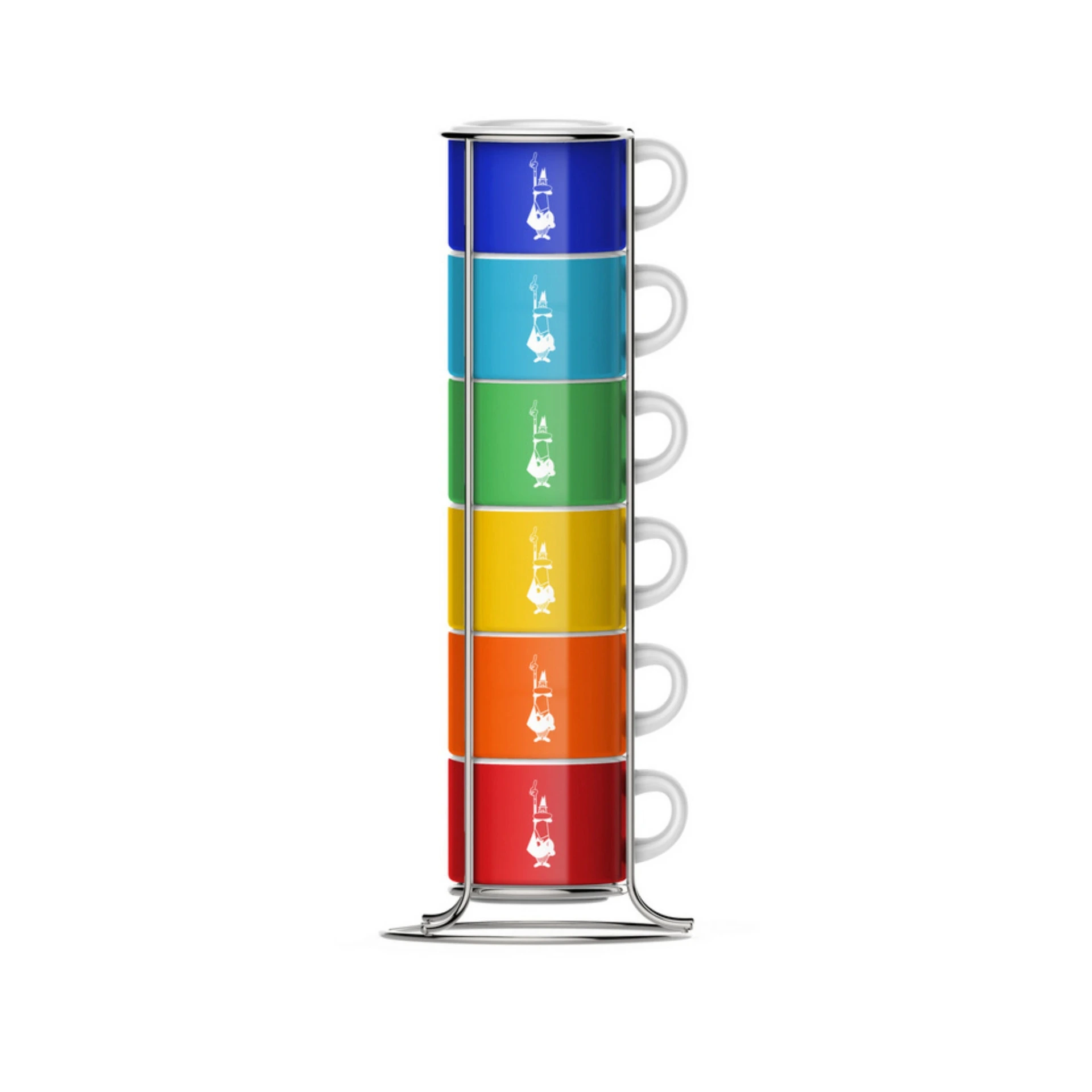 [JETAZZ110] 6 Espressotassen Bunt mit Metallgestell