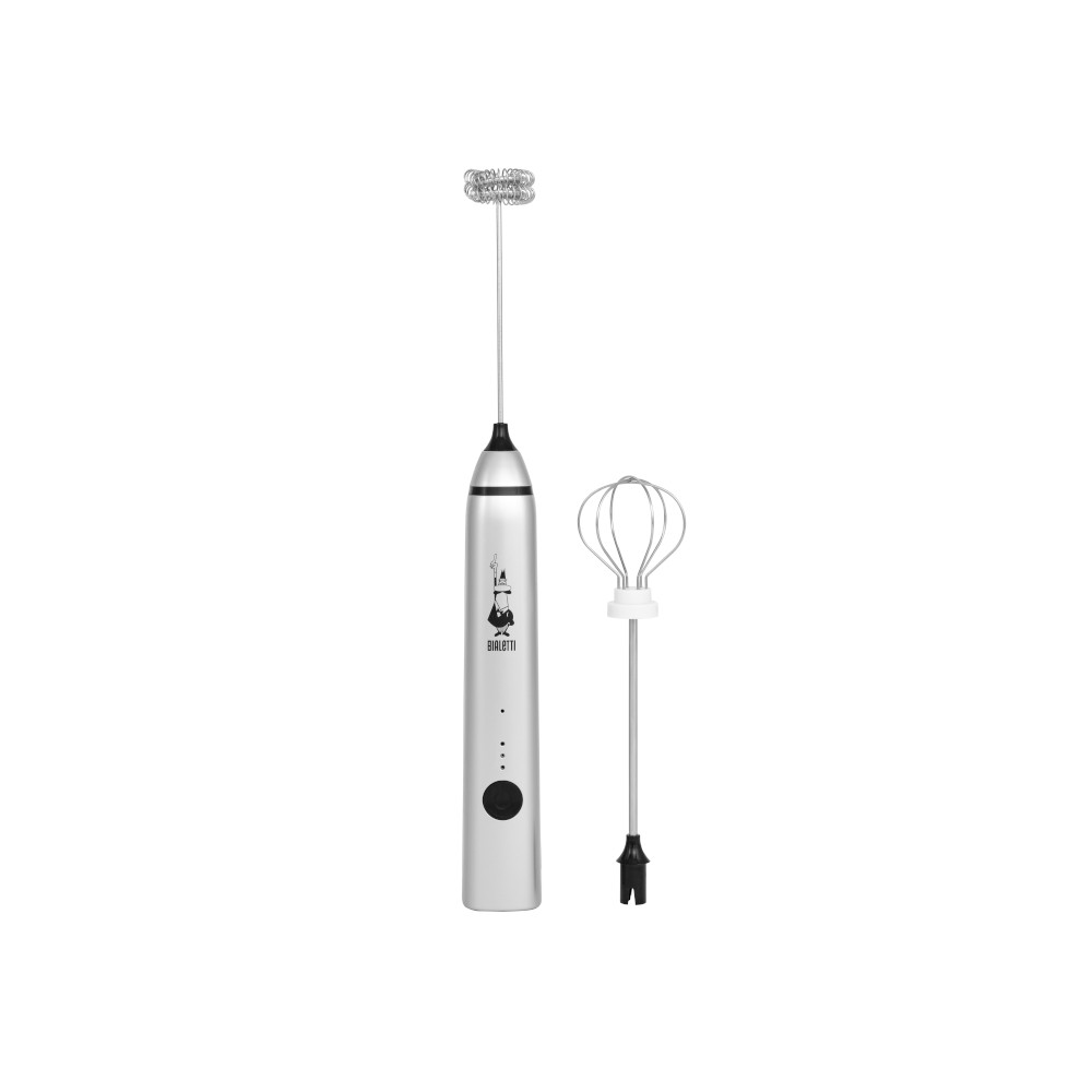 [JE0006770] Stab-Milchaufschäumer mit zwei Aufsätzen und USB-Anschluss, silber
