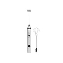 Stab-Milchaufschäumer mit zwei Aufsätzen und USB-Anschluss, silber