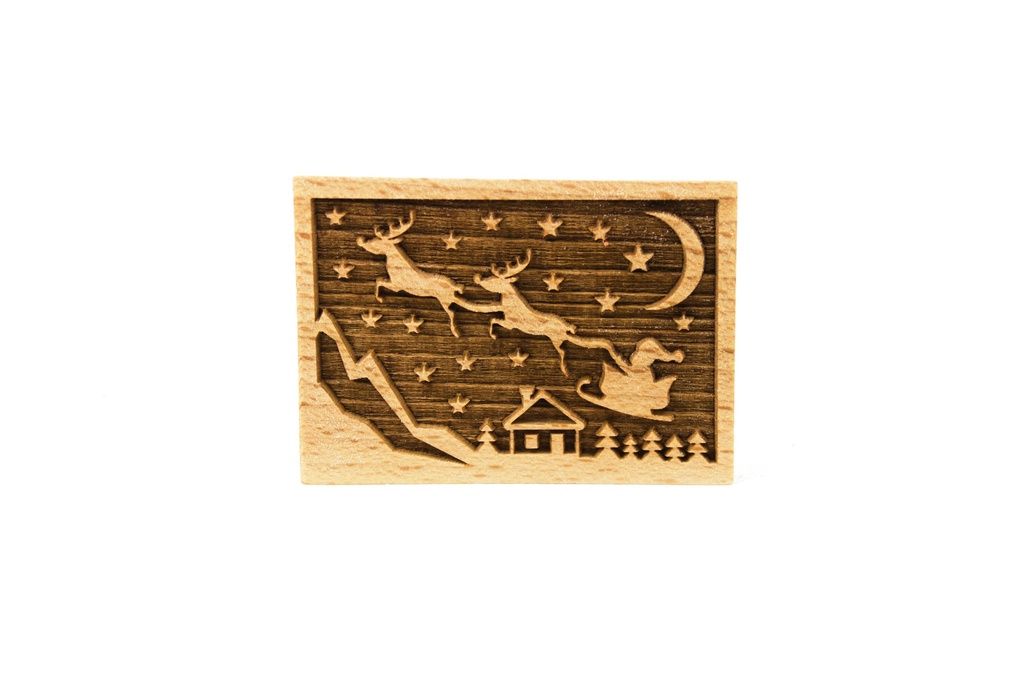 [FR054541] Stempel Santas Schlitten rechteckig