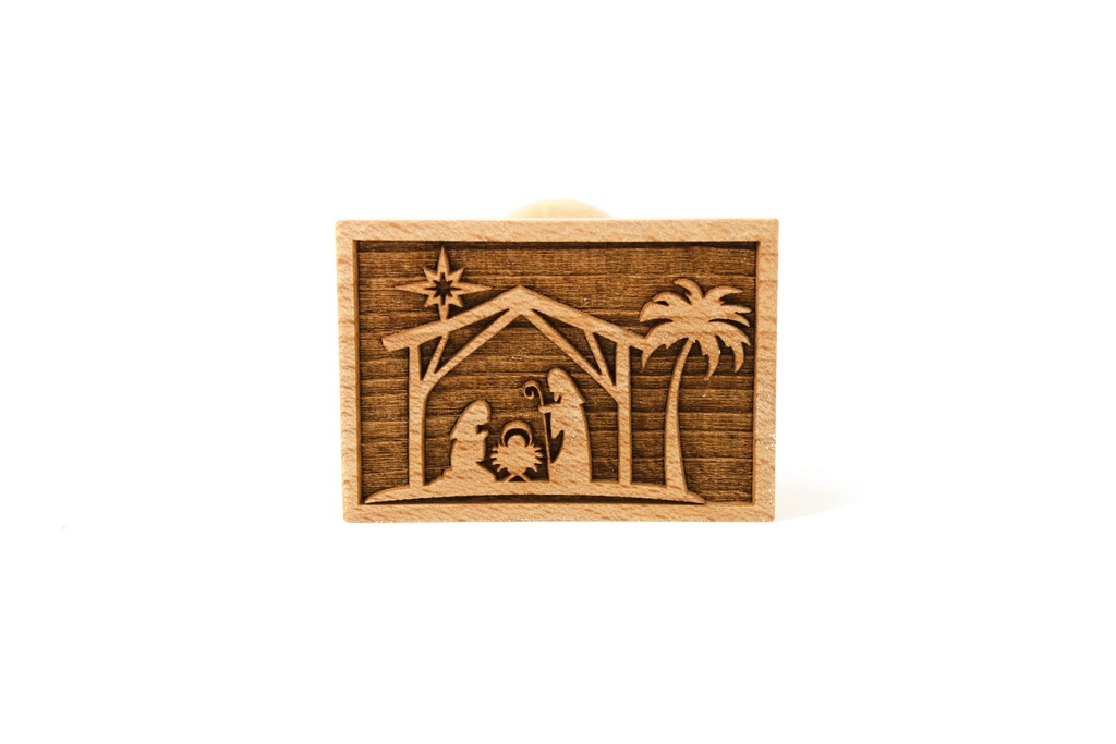 [FR054381] Stempel Weihnachtskrippe rechteckig